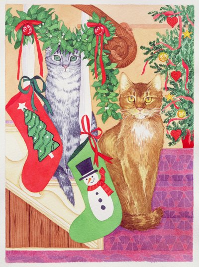 Chats sur les escaliers - Suzanne Bailey
